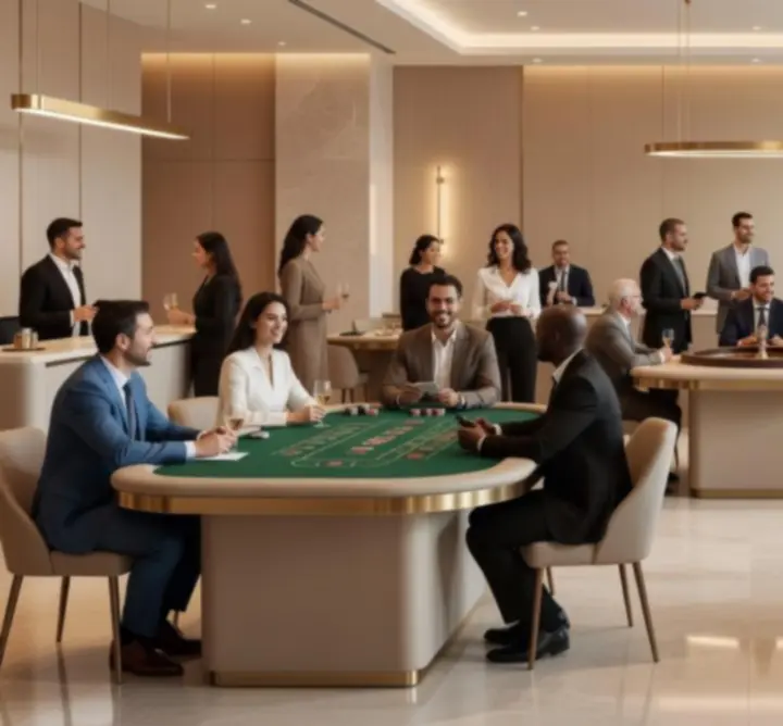 Tables de poker et roulette installées lors d’un événement d’entreprise en France