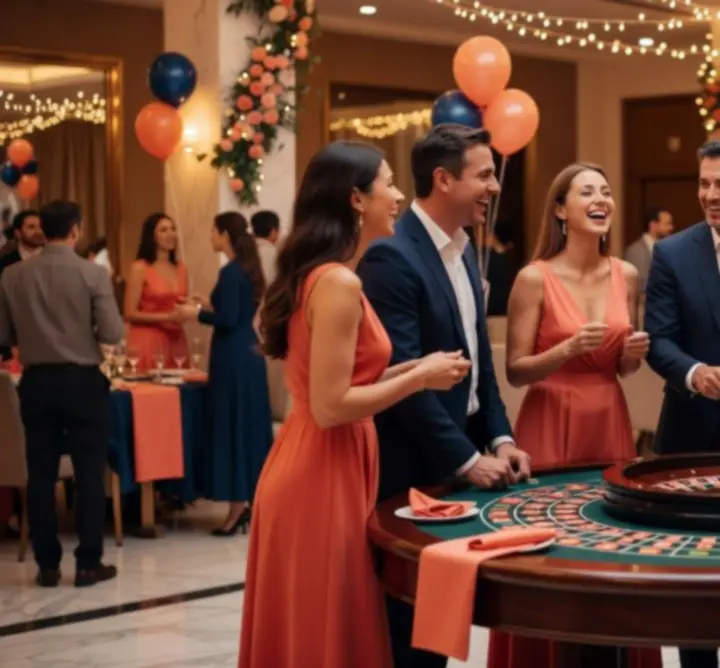 Roulette installée lors d'une soirée thématique élégante